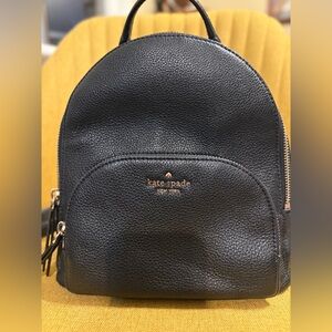 Kate Spade Black Pebbled Leather Backpack Handbag WKRU5946